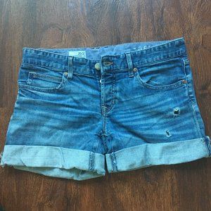 Medium Wash Gap 1969 Boyfriend Button-fly Shorts